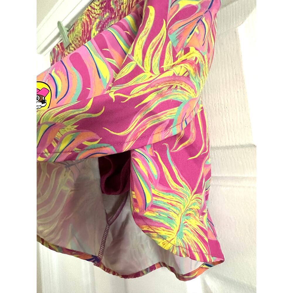 BUC-EES Beaver Bucees Pink Tropical Athletic Running Shorts Lined - Sz Large - Picture 4 of 7